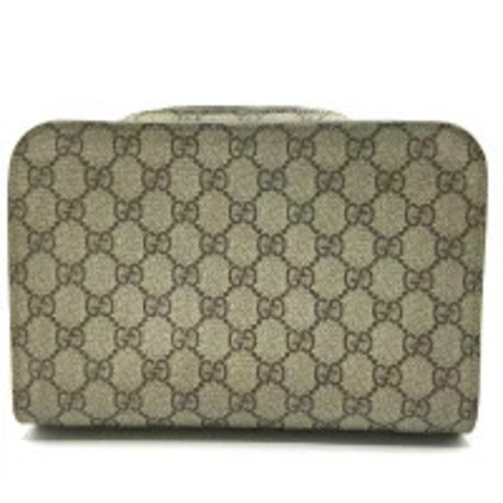 Gucci Brown Bag GG Shoulder Supreme Khaki Dark Clutch Green Zipper Closure Plus